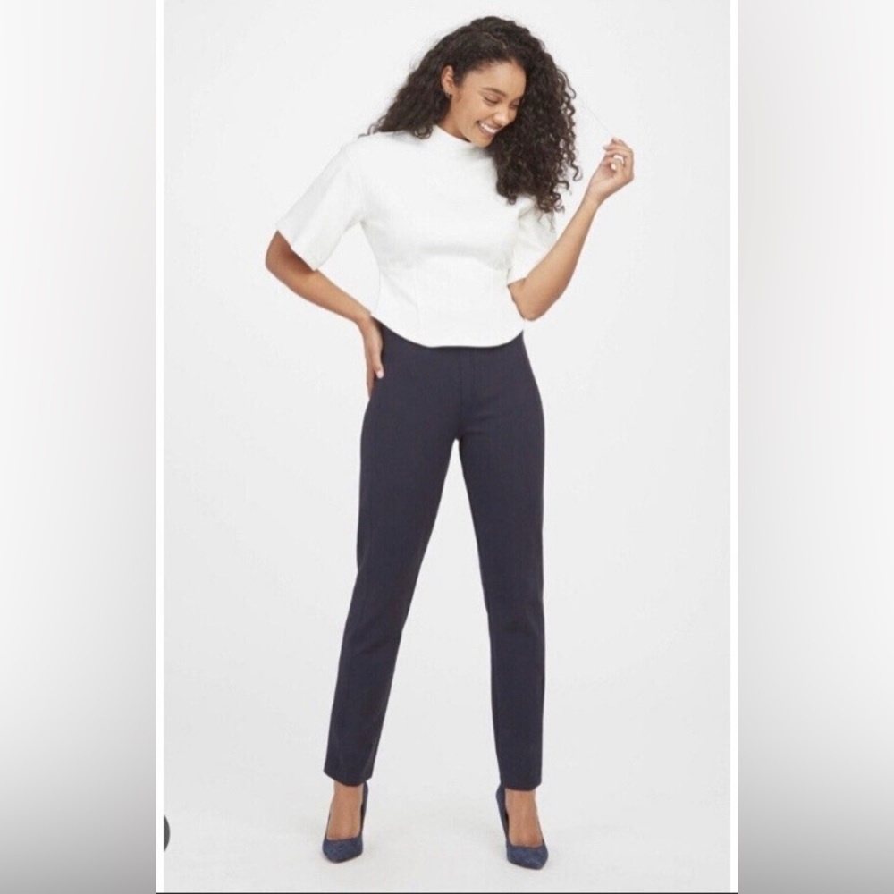 Spanx High Waist Straight Leg Ponte Pants Navy